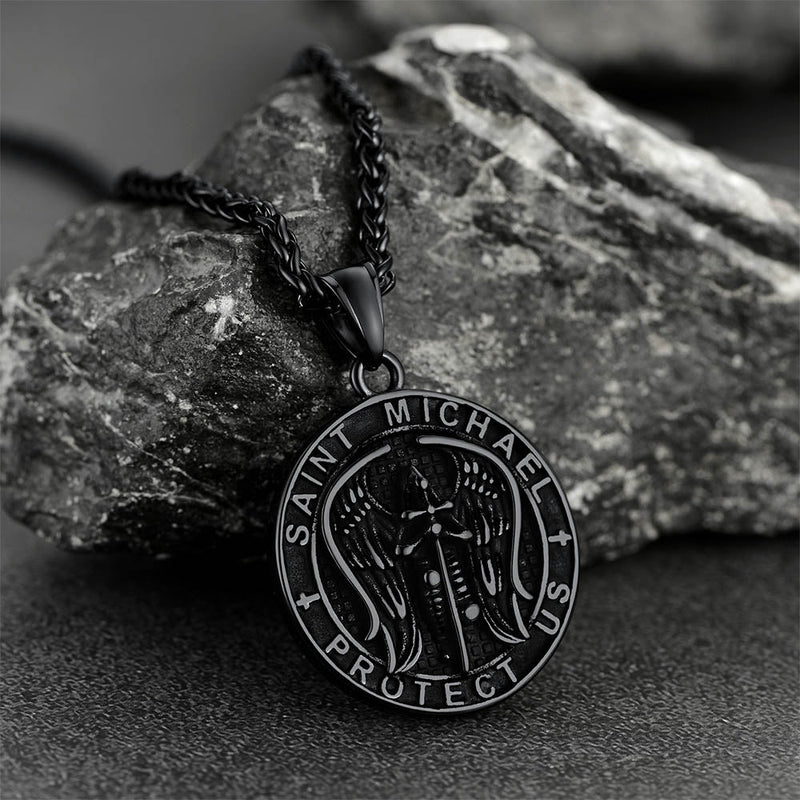 Christian Saint Michael Pendant Necklace Medal for
