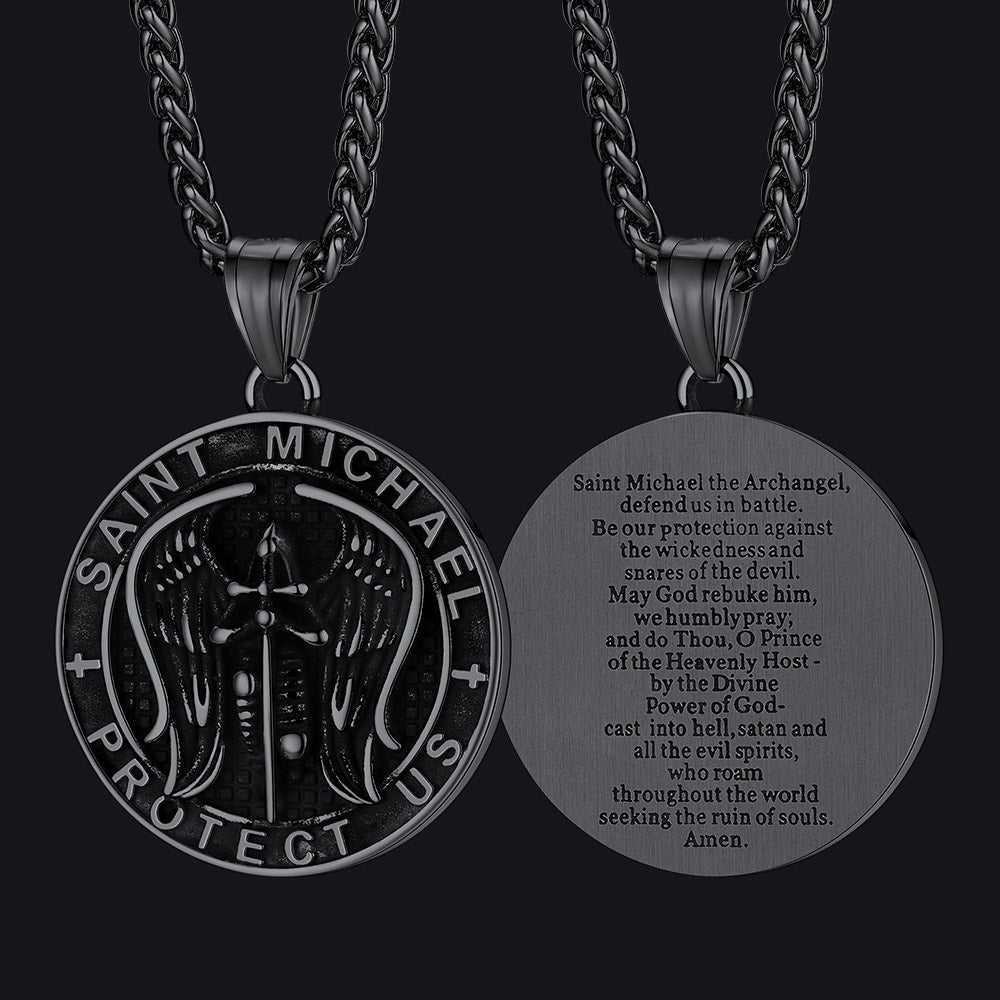 Oval Archangel Saint Michael Necklace Medal