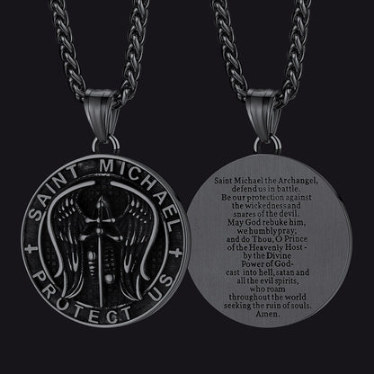 Christian Saint Michael Pendant Necklace Medal for