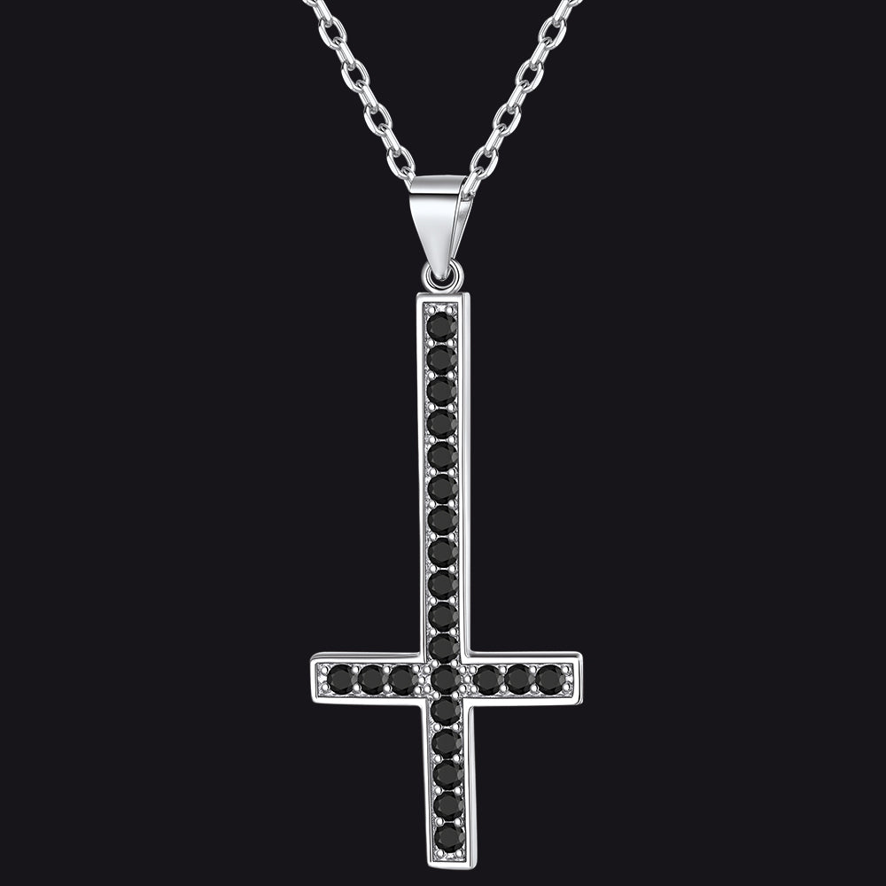 Sterling Silver Inverted Cross Necklace for