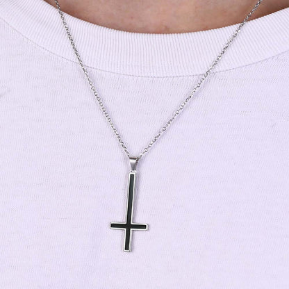 Sterling Silver Inverted Cross Necklace for