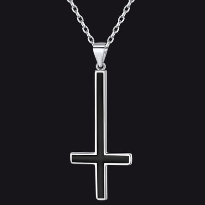 Sterling Silver Inverted Cross Necklace for