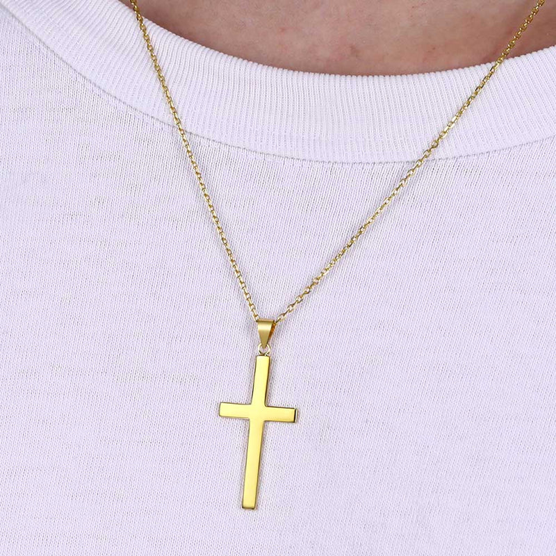 S925 Silver Simple Cross Necklace With Rolo Chain 18 Inch for /
