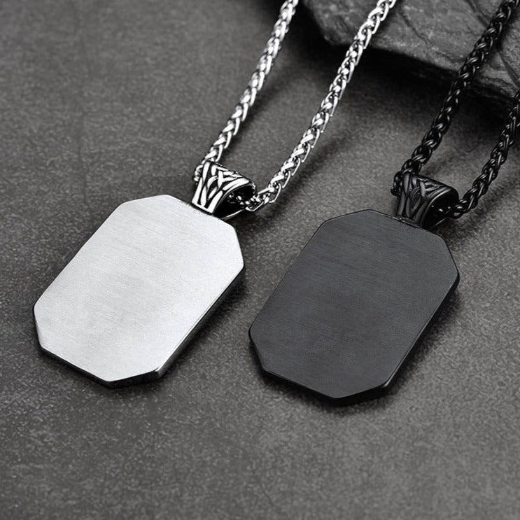 Engraved Freemason Masonic Dog Tag Necklace for