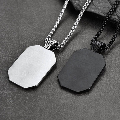 Engraved Freemason Masonic Dog Tag Necklace for