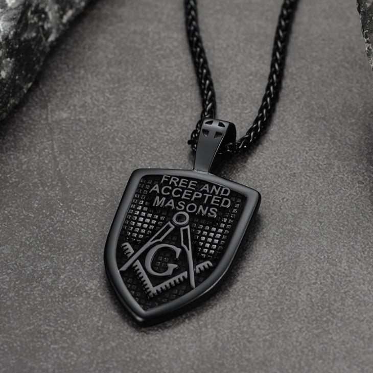 Custom Masonic Shield Pendant Necklace for