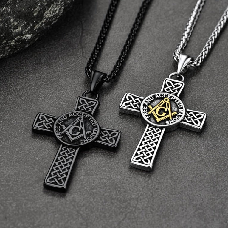 Masonic Celtic Cross Pendant Necklace for