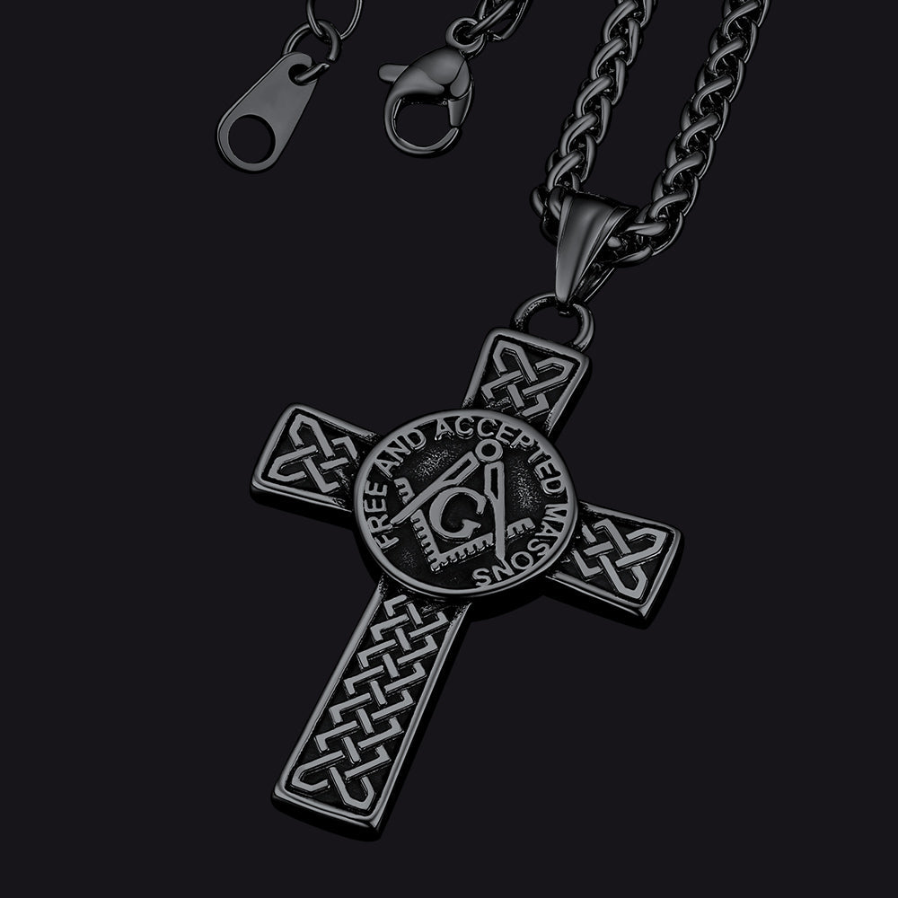 Masonic Celtic Cross Pendant Necklace for
