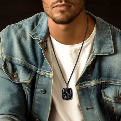 Firefighter Saint Florian Medallion Necklace in 316l Stainless Steel