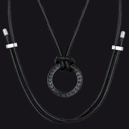 Viking Mobius Infinity Necklace Adjustable Leather Chain for