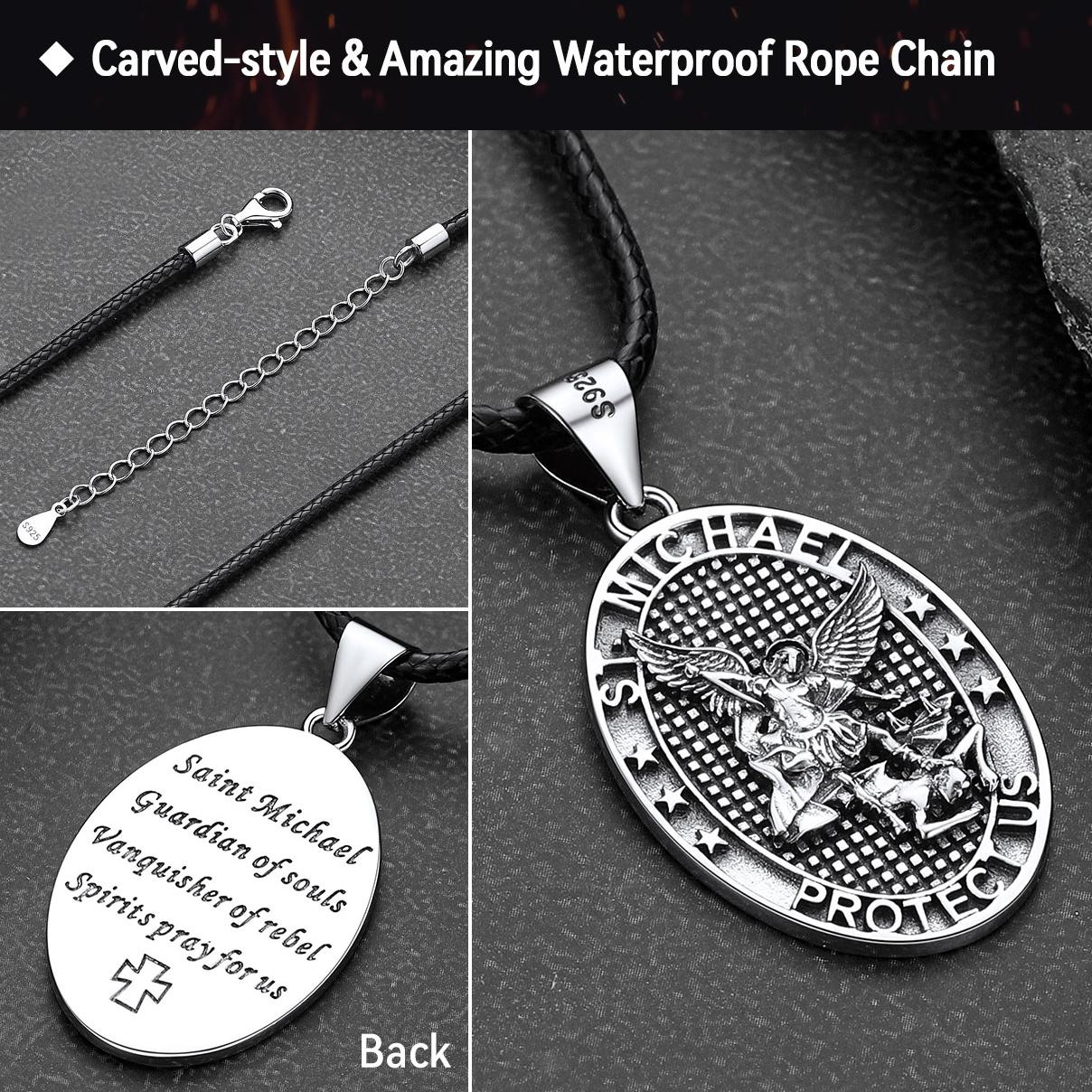 Oval Archangel Saint Michael Necklace Medal