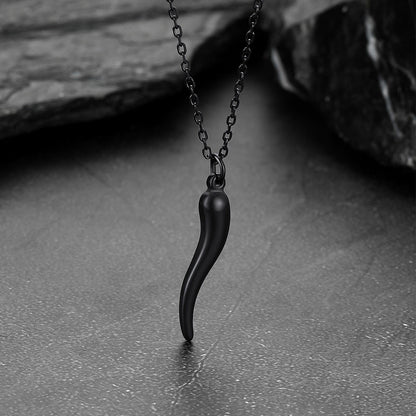 Miami Cuban Chain & Cornicello Italian Horn Pendant Set for