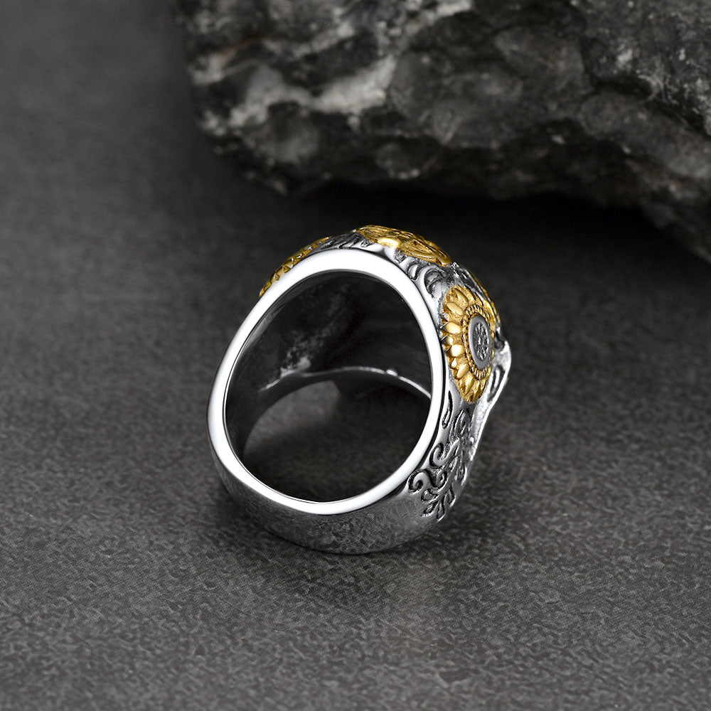 Gothic Punk Sugar Skull Ring for