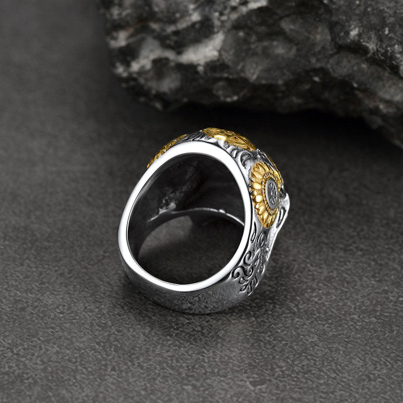 Gothic Punk Sugar Skull Ring for