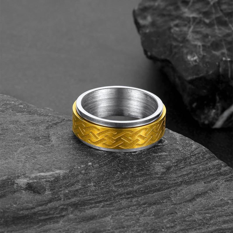 Celtic Knot Spinner Ring Anxiety Rotatable Ring for