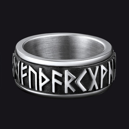 Norse Viking Rune Fidget Anxiety Band Ring for