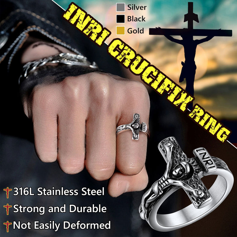 Christian Jesus Crucifix Cross Ring for