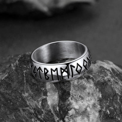Flash Norse Viking Runes Ring Stainless Steel Ring for