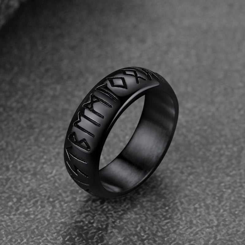 Flash Norse Viking Runes Ring Stainless Steel Ring for