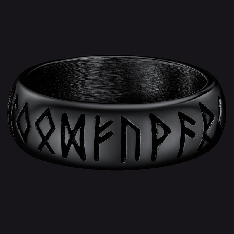 Flash Norse Viking Runes Ring Stainless Steel Ring for