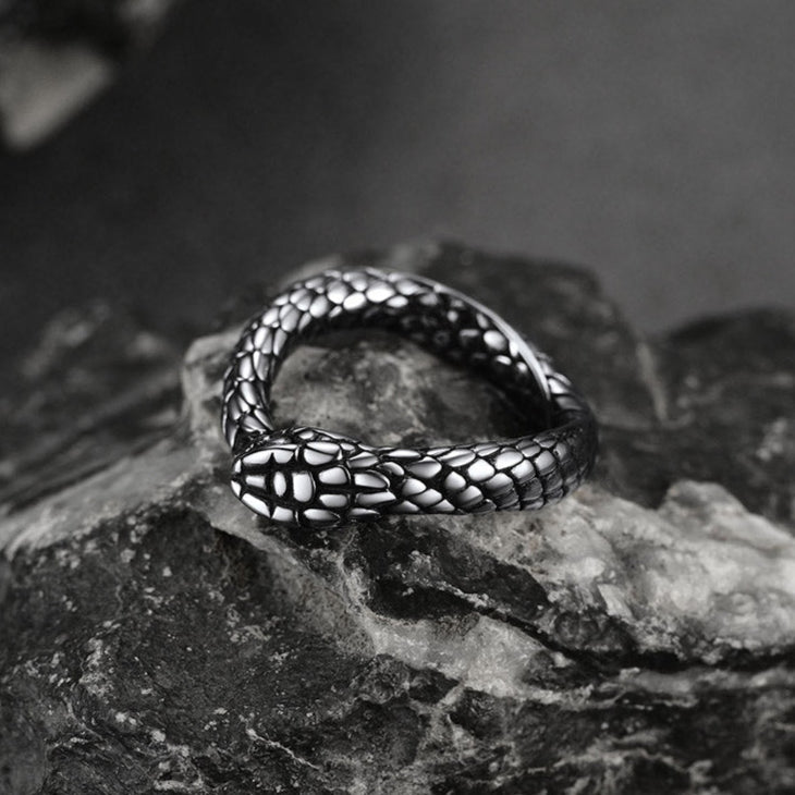 Stainless Steel Midi Snake Band Ring for