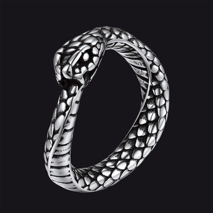 Stainless Steel Midi Snake Band Ring for