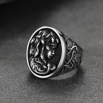 Medusa Snake Hair Ring Greek Mythology Signet Ring for