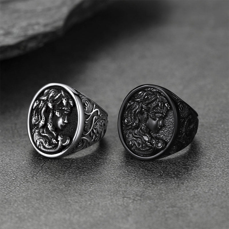 Medusa Snake Hair Ring Greek Mythology Signet Ring for