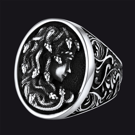 Medusa Snake Hair Ring Greek Mythology Signet Ring for