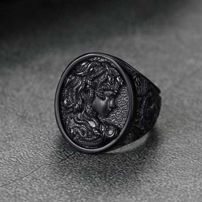 Medusa Snake Hair Ring Greek Mythology Signet Ring for
