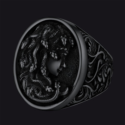 Medusa Snake Hair Ring Greek Mythology Signet Ring for