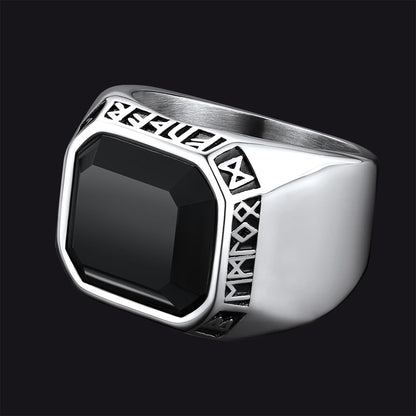 Black Onyx Stone Ring Signet Ring for Size 07-12