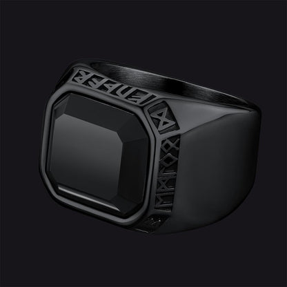 Black Onyx Stone Ring Signet Ring for Size 07-12