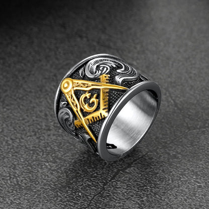 Freemason Masonic Stainless Steel Ring Band for