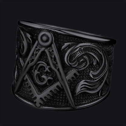 Freemason Masonic Stainless Steel Ring Band for