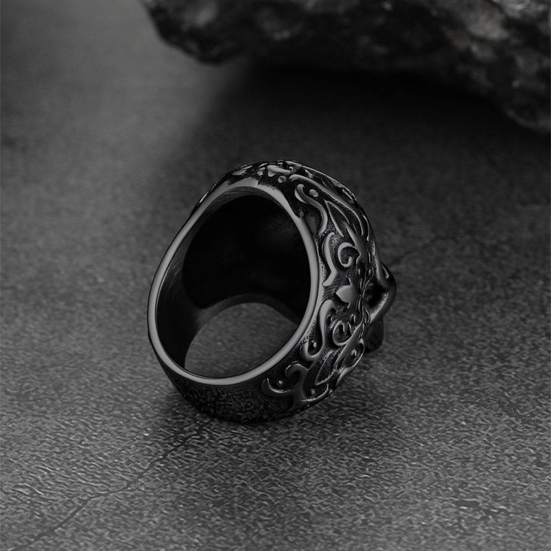 Gothic Masonic Skull Stainless Steel Ring for