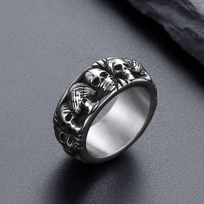 See No Evil, Hear No Evil, Speak No Evil Skulls Ring for