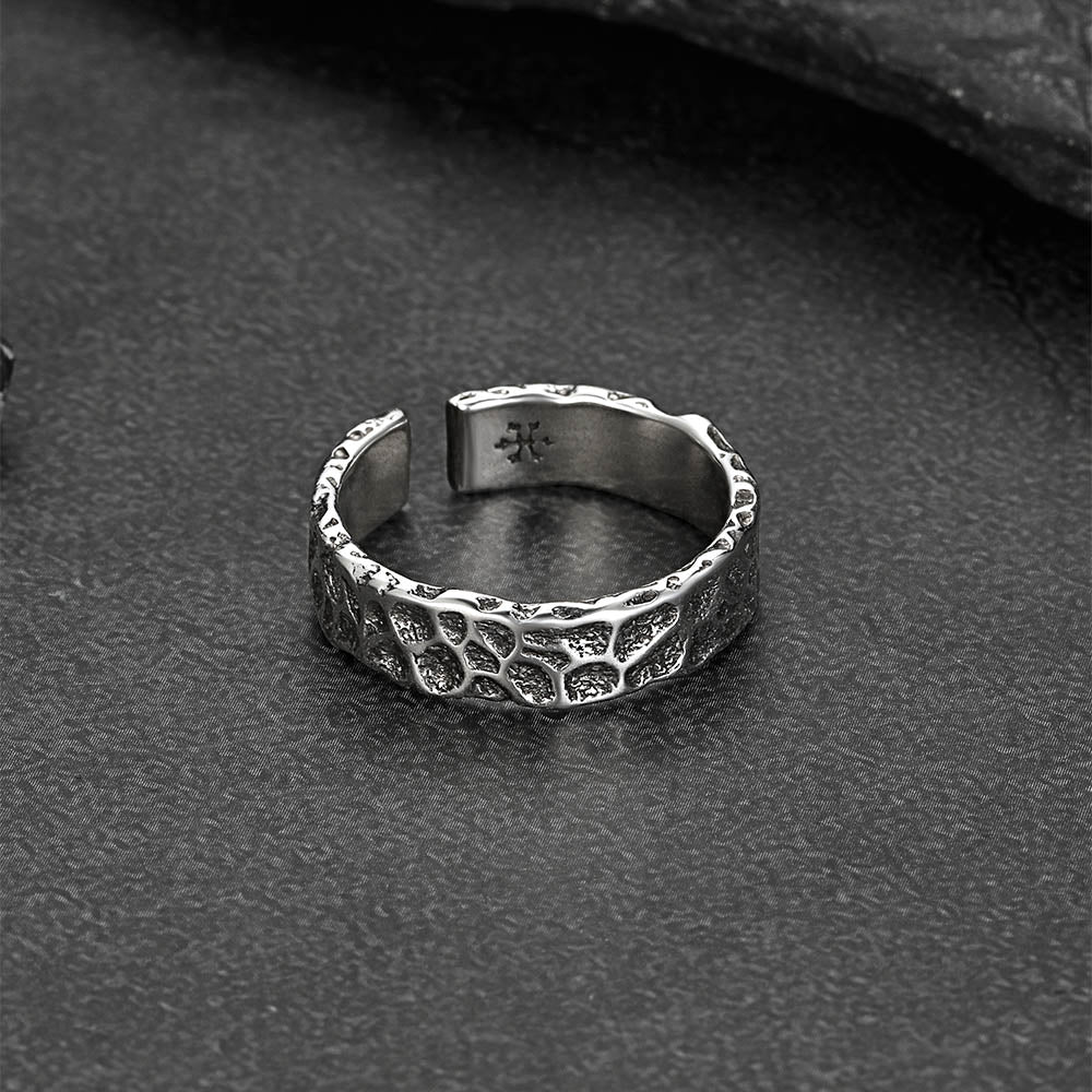 Retro Irregular Crack Finger Open Adjustable Ring for