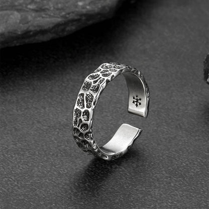 Retro Irregular Crack Finger Open Adjustable Ring for