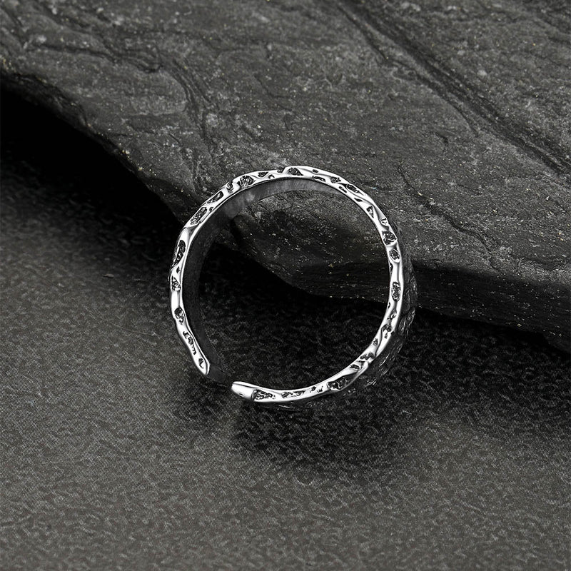 Retro Irregular Crack Finger Open Adjustable Ring for