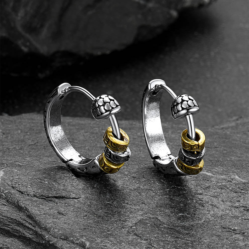 Circle Tang Grass Pattern Hoop Earrings for
