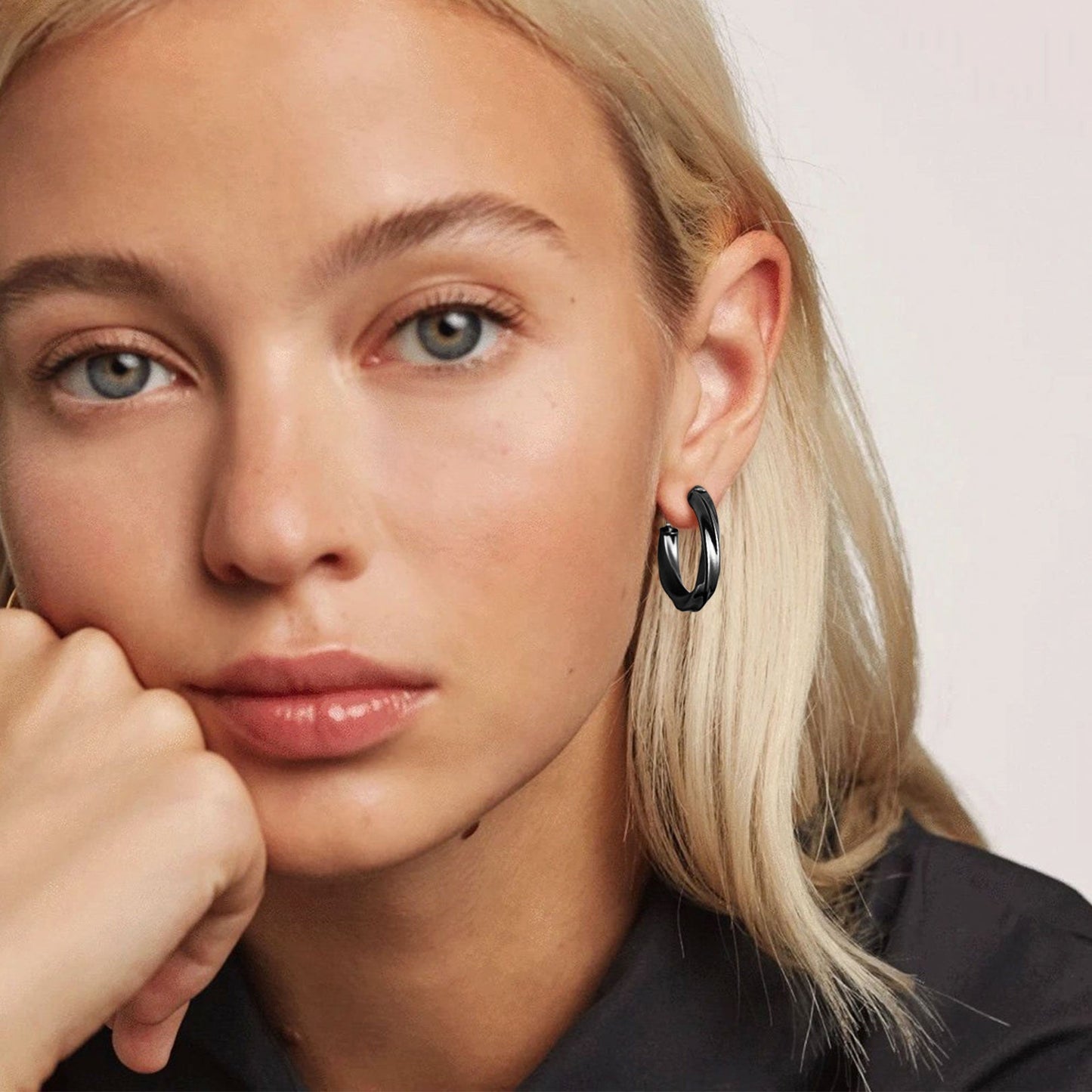 Thick Hoops Loop Earrings for 30/40/60/80mm