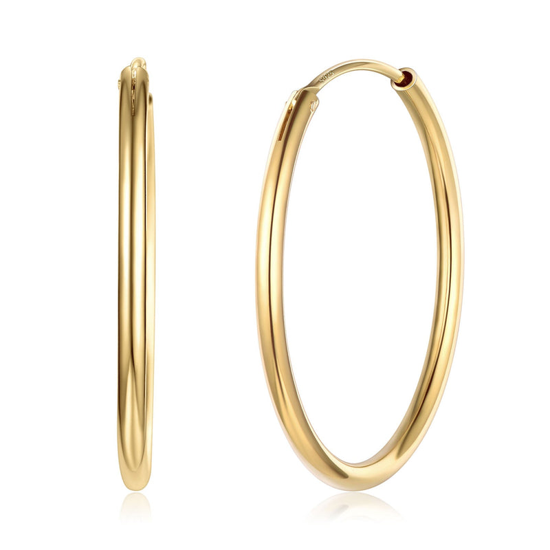 Sterling Silver Thin Hoop Earrings for