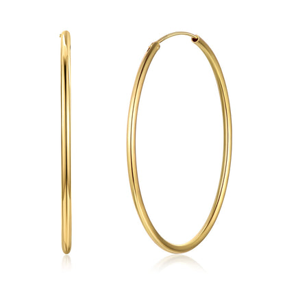 Sterling Silver Thin Hoop Earrings for