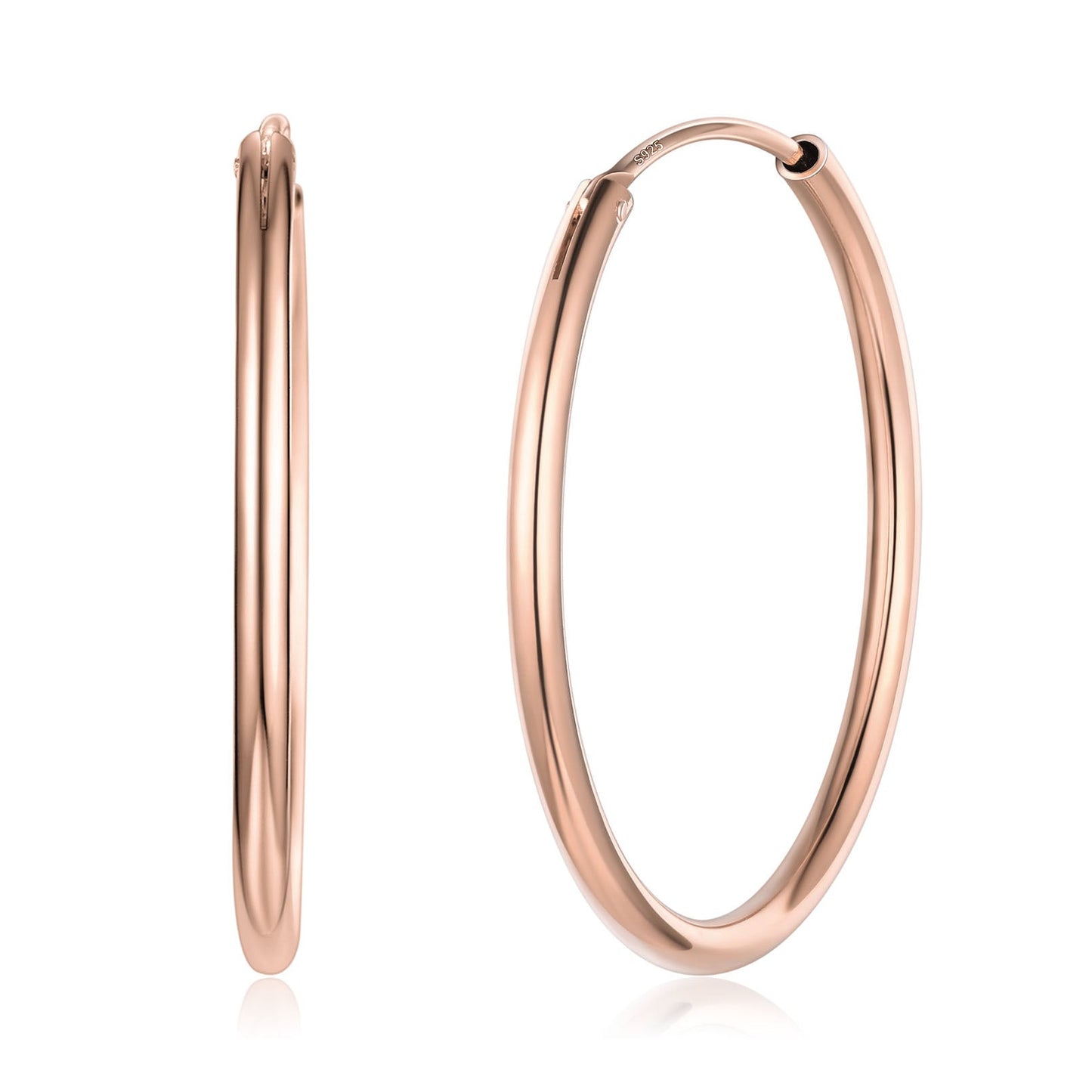 Sterling Silver Thin Hoop Earrings for