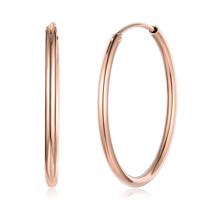 Sterling Silver Thin Hoop Earrings for