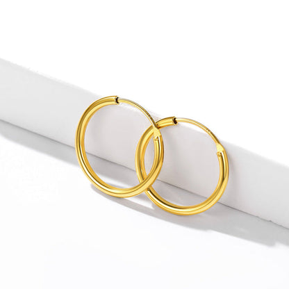 Sterling Silver Thin Hoop Earrings for