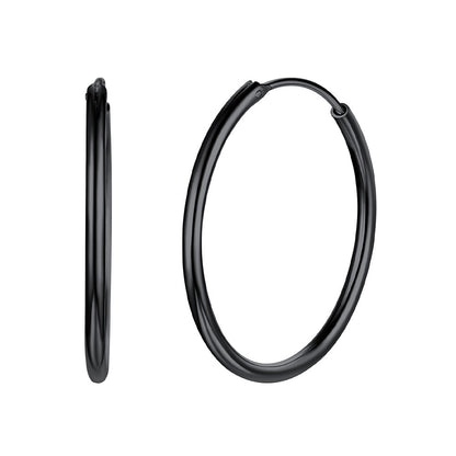 Sterling Silver Thin Hoop Earrings for