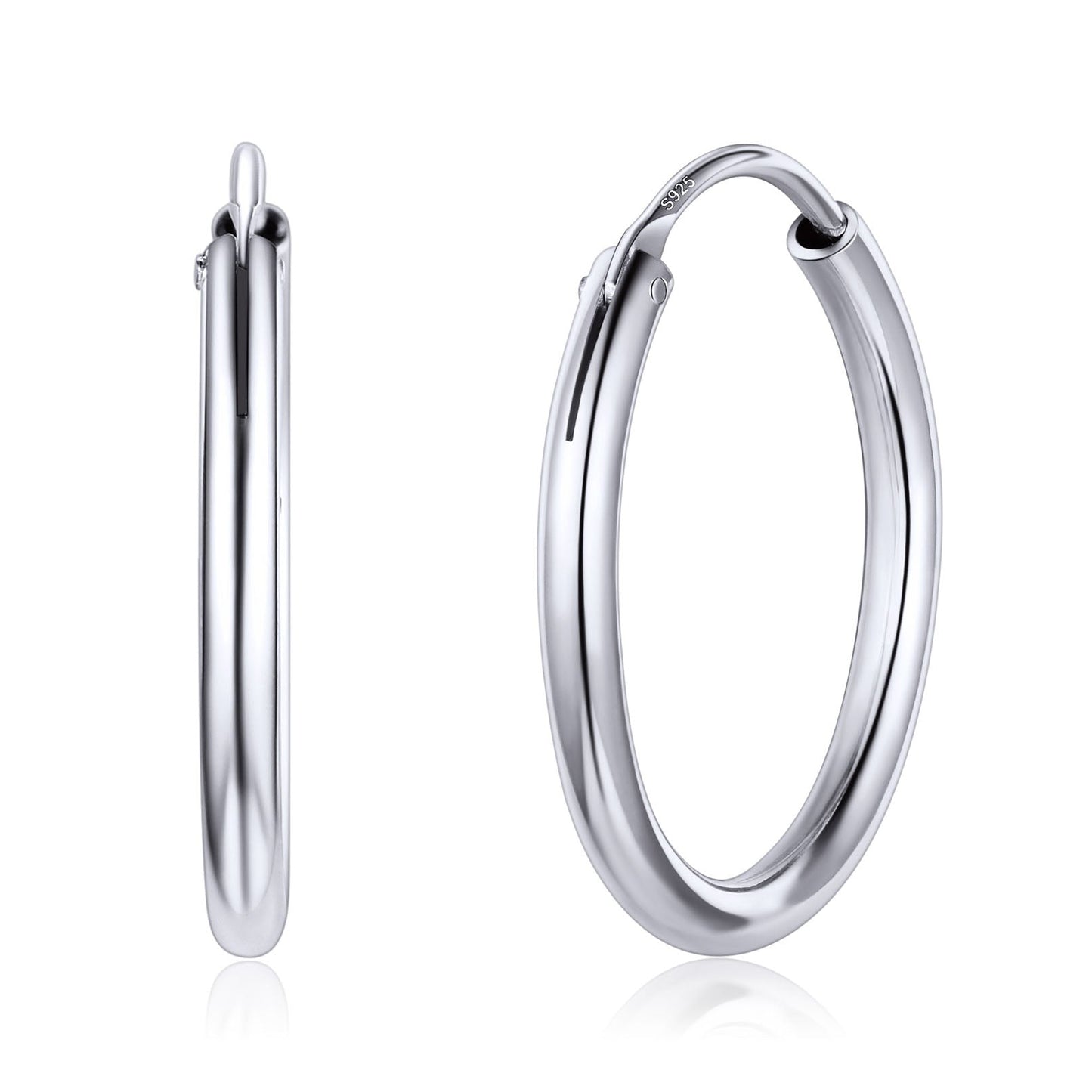 Sterling Silver Thin Hoop Earrings for