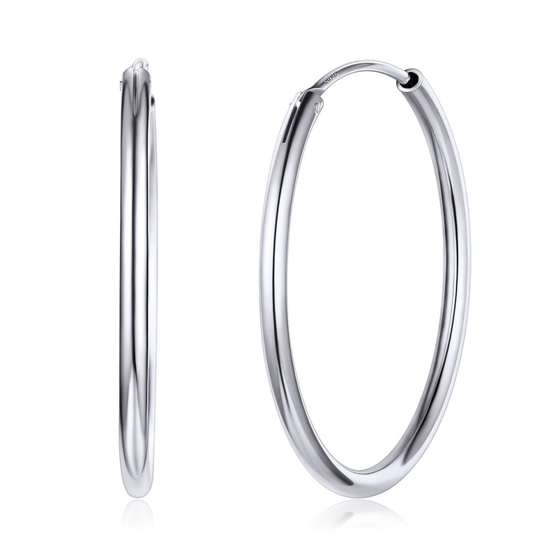 Sterling Silver Thin Hoop Earrings for